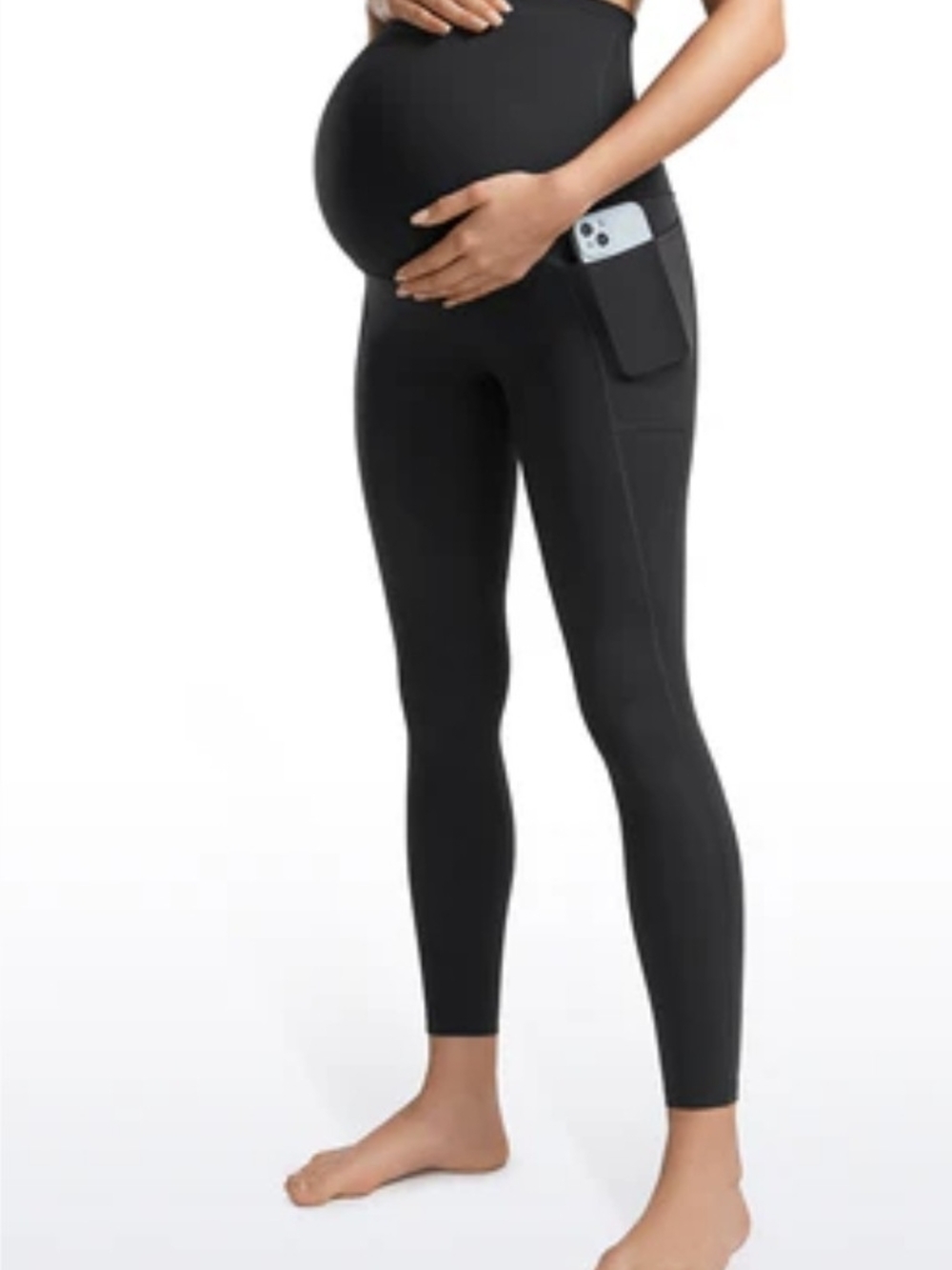 NWT CRZ YOGA Maternity Black High-Waist Pocket Leggings 25" SIZE small